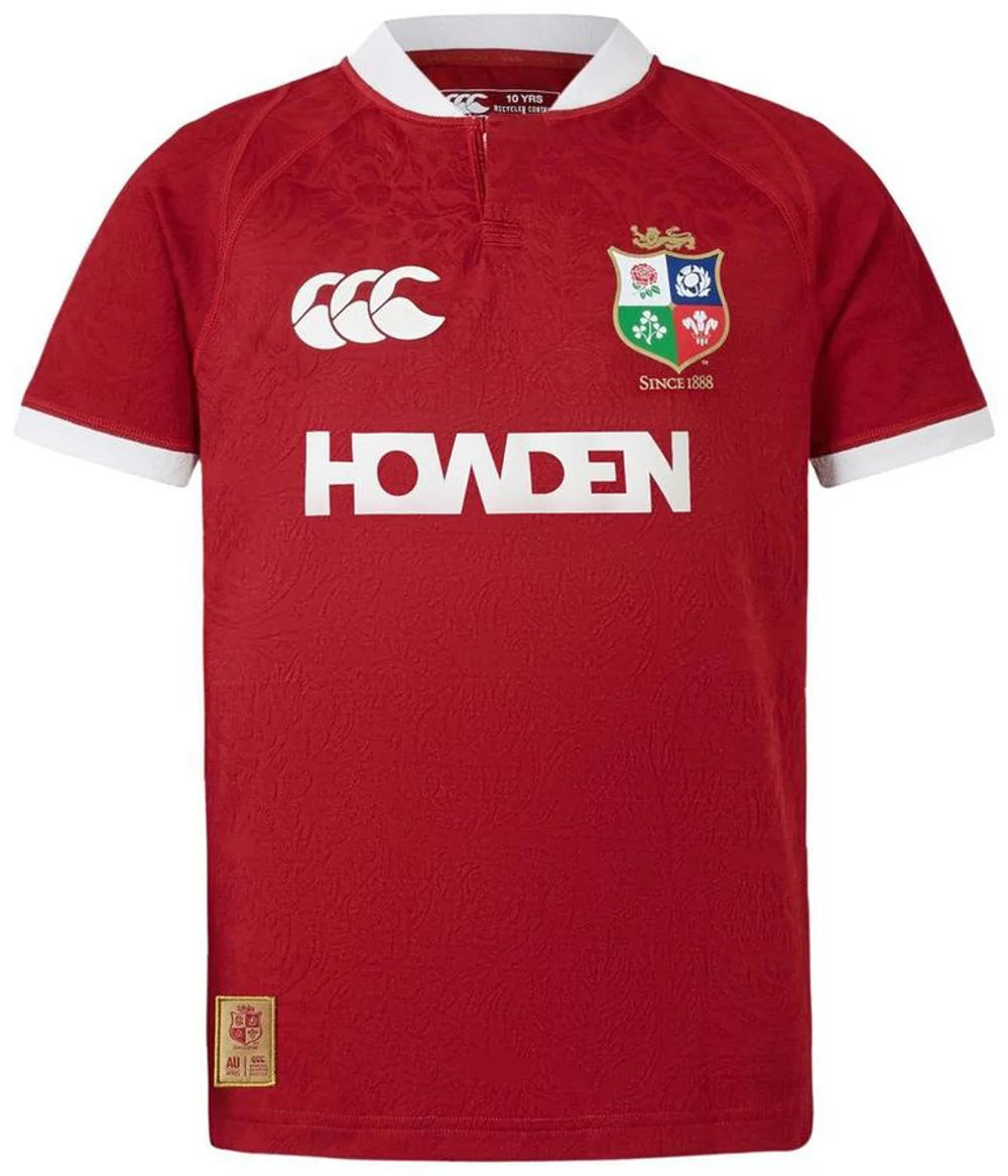 Canterbury Mens British and Irish Lions 2024 Shirt Adults (Red Dahlia)