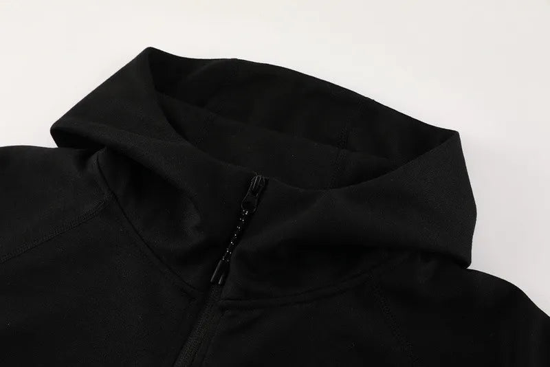 Nike Tech Fleece Full Zip Hoodie رمادي وأسود مجموعة كاملة