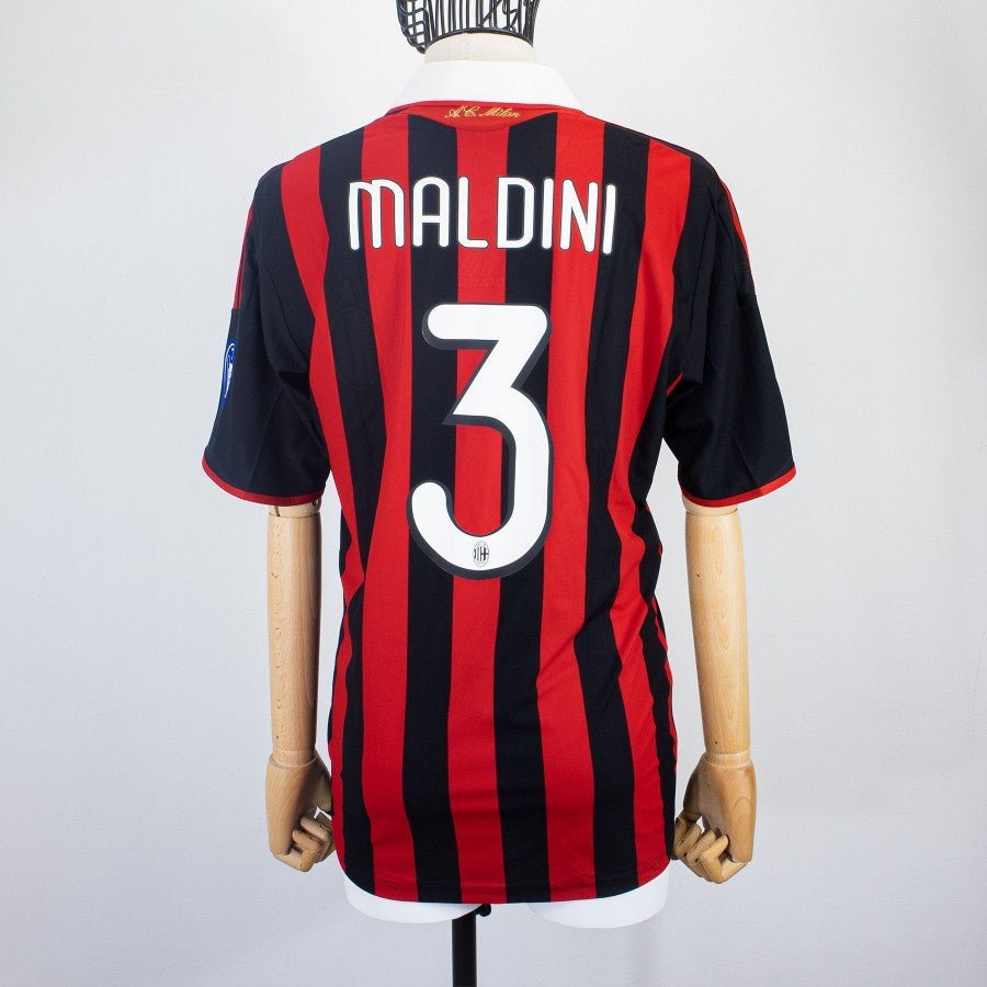 AC Milan Home 2009/10 with badges and Maldini 3 - uaessss