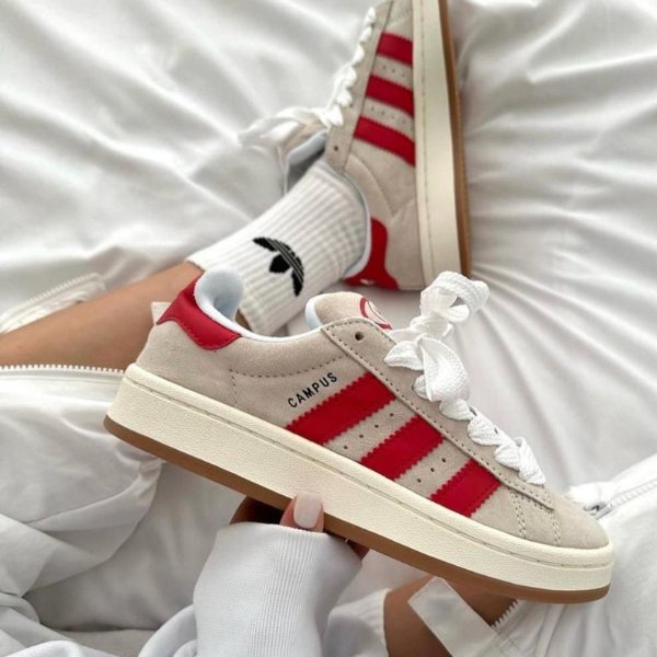 adidas Campus 00s Crystal White Better Scarlet - uaessss