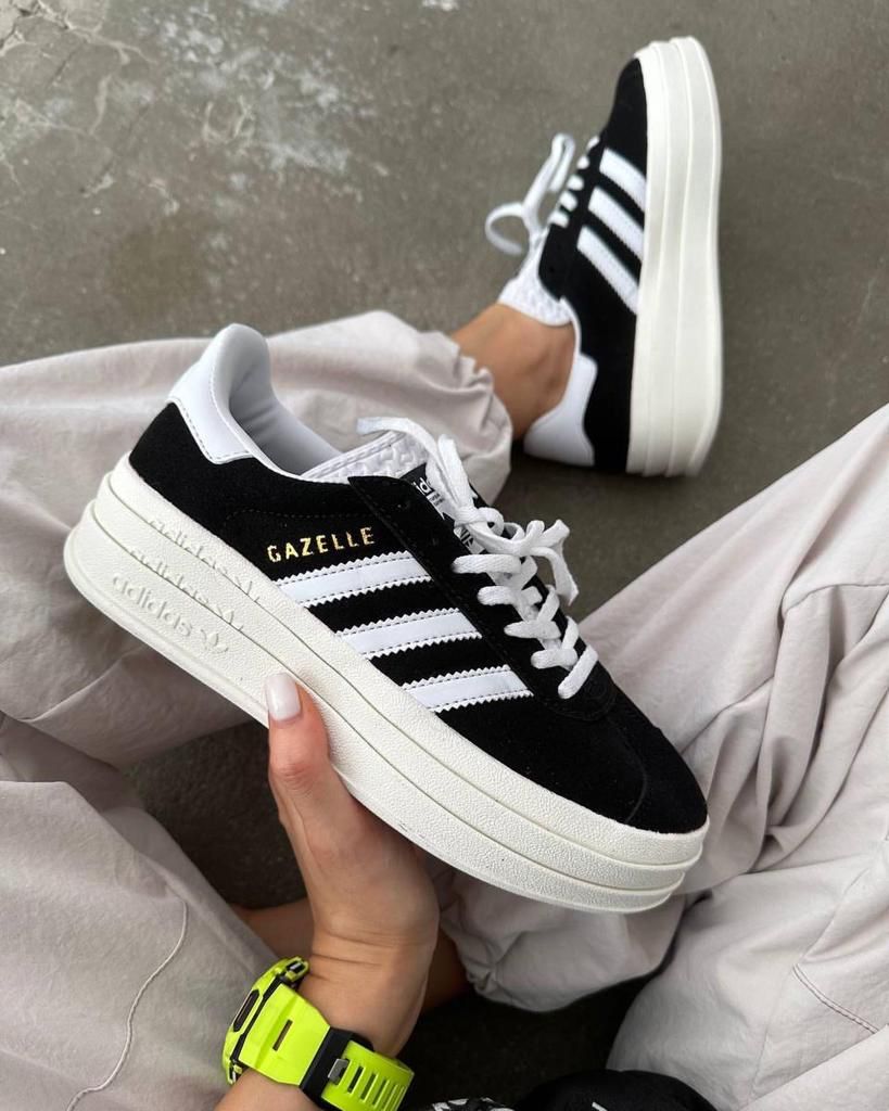 adidas Gazelle Bold Core Black White - uaessss