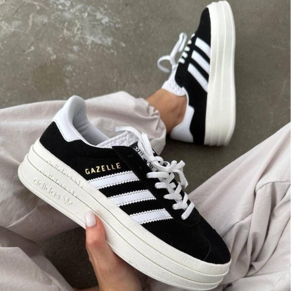 adidas Gazelle Bold Core Black White - uaessss