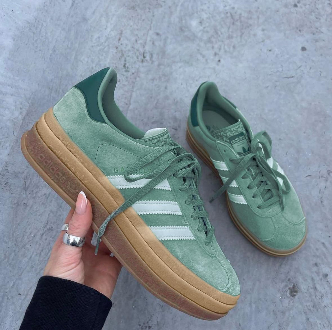 adidas Gazelle Bold Silver Green Gum - uaessss