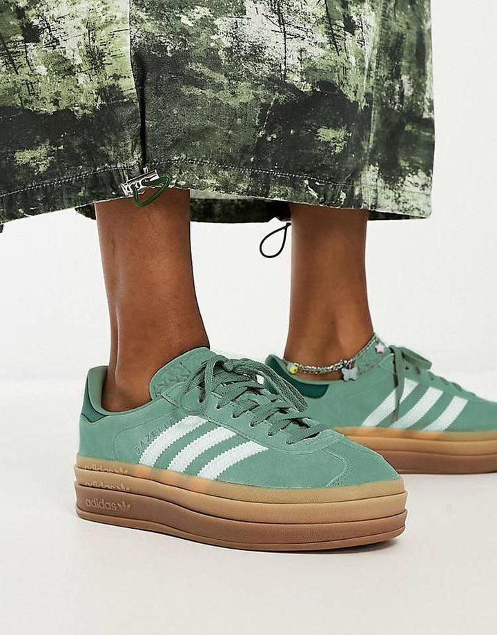 adidas Gazelle Bold Silver Green Gum - uaessss