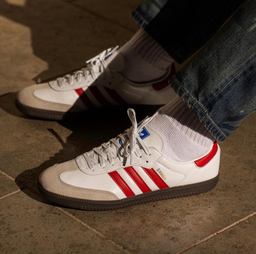 adidas Samba OG White Better Scarlet - uaessss