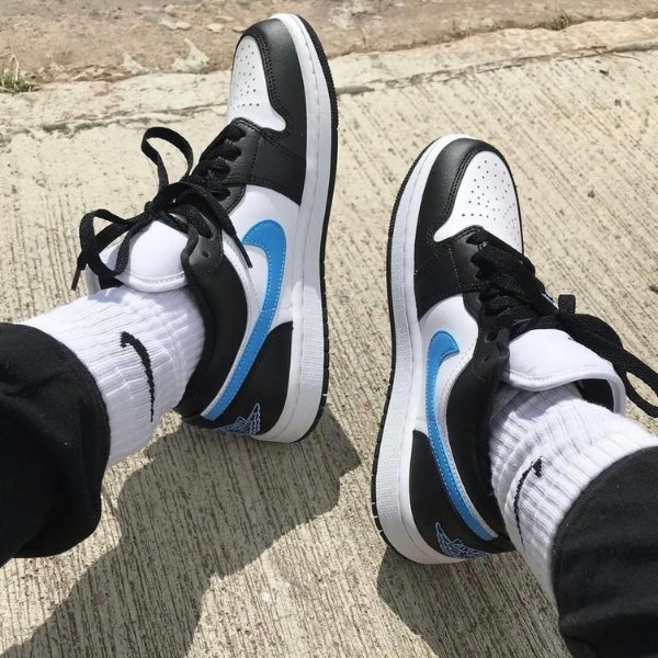 air jordan 1 low black university blue - uaessss