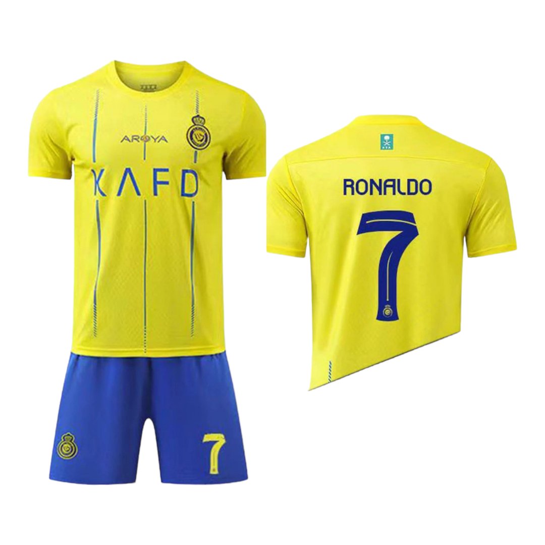 Al - Nassr Kids Home Kit 2023/24 WITH RONALDO 7 - uaessss