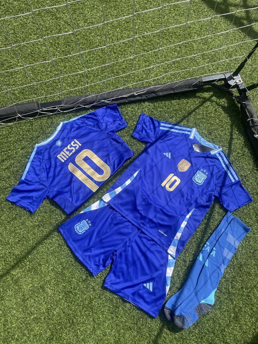 Argentina Away kit kids 2024 with Messi 10 - uaessss