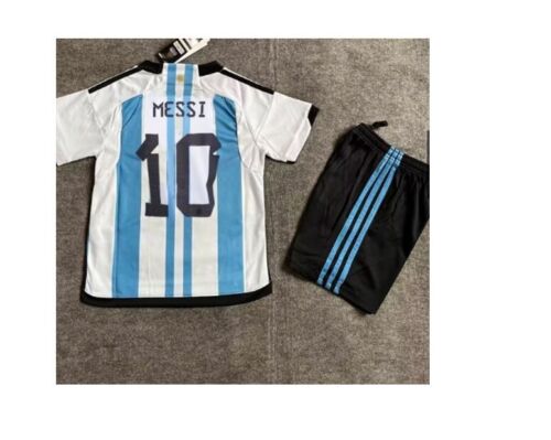 Argentina Kids Home Kit 3 star woth MESSI 10 2022/23 - uaessss