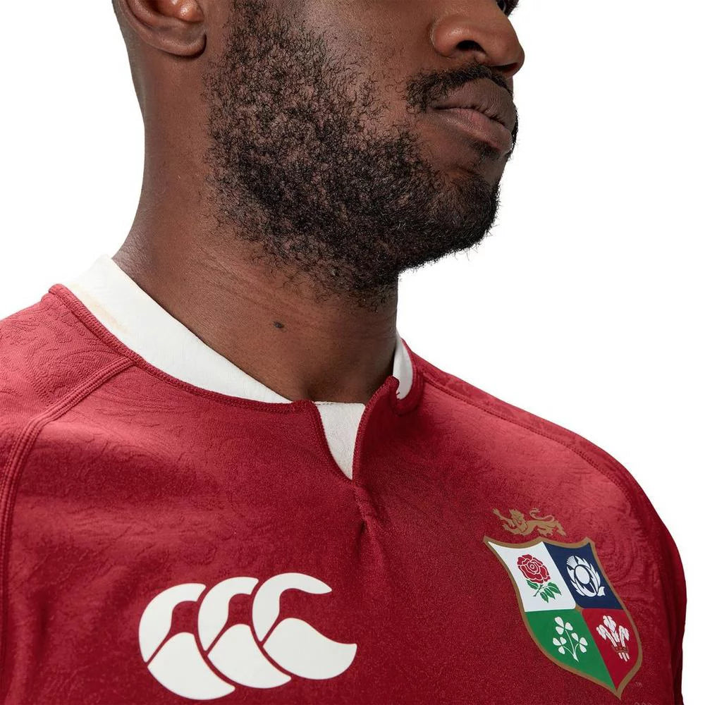 Canterbury Mens British and Irish Lions 2024 Shirt Adults (Red Dahlia)