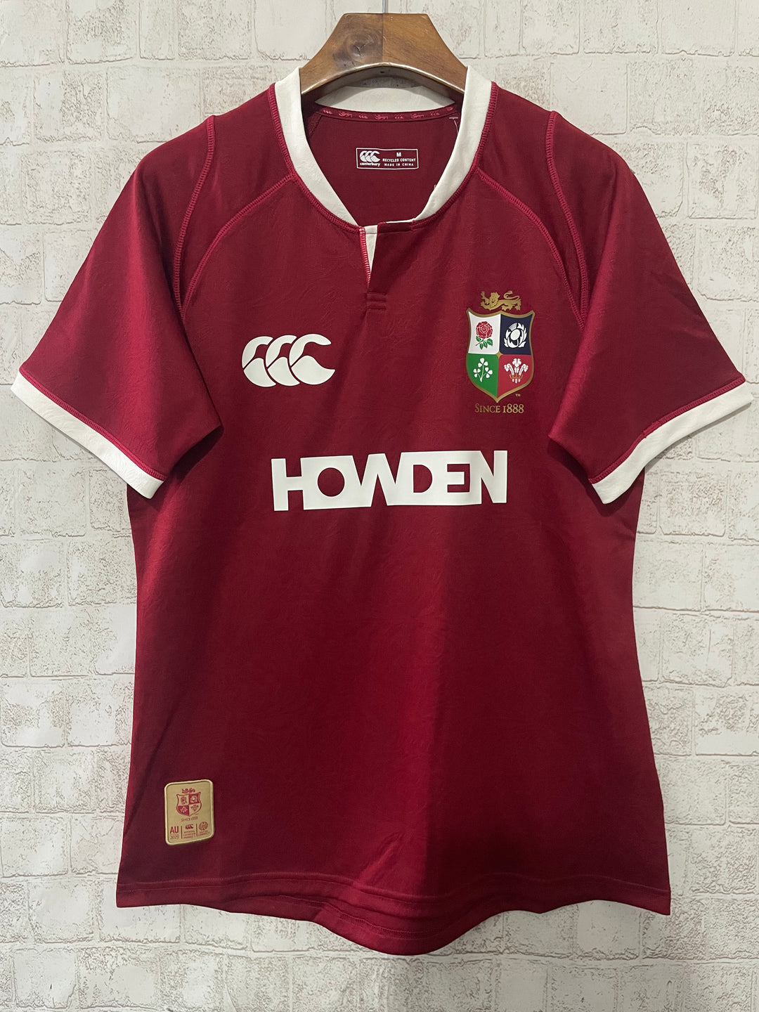 Canterbury Mens British and Irish Lions 2024 Shirt Adults (Red Dahlia)