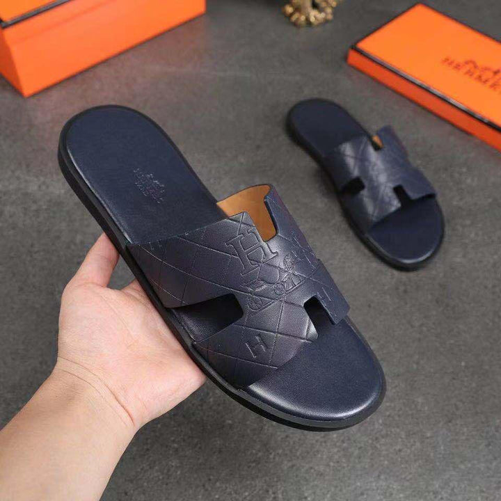 Hermès slipper ( black - dark blue - brouwn ) - uaessss