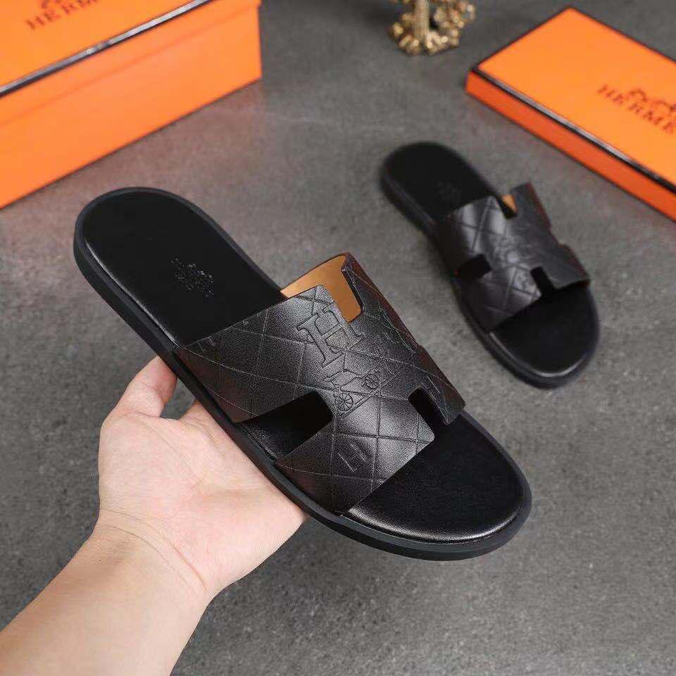 Hermès slipper ( black - dark blue - brouwn ) - uaessss