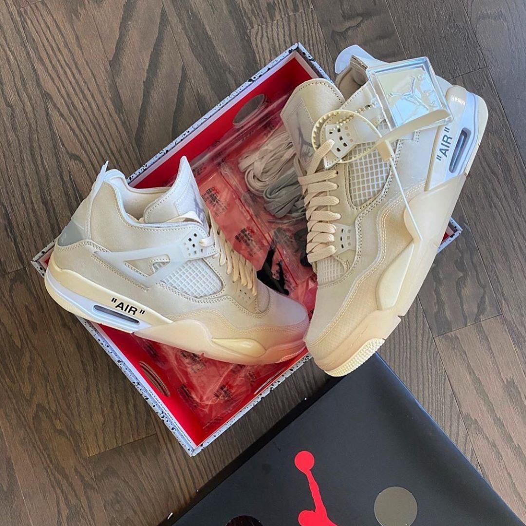 Jordan 4 Retro Off - White Sail - uaessss