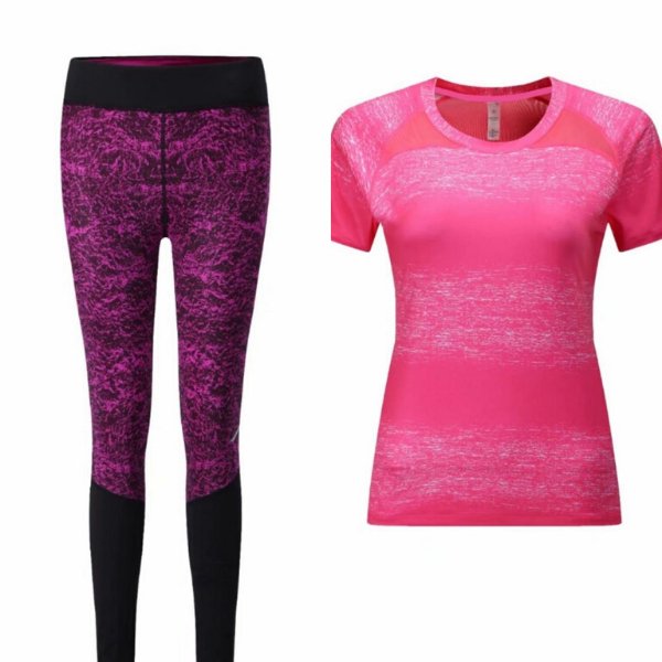 Ladies stretch training set pink - uaessss