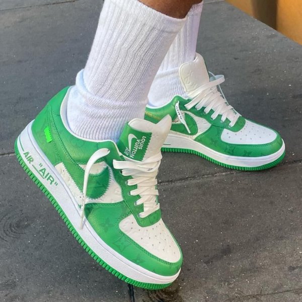 Louis Vuitton x Nike Air Force 1 Low white green - uaessss