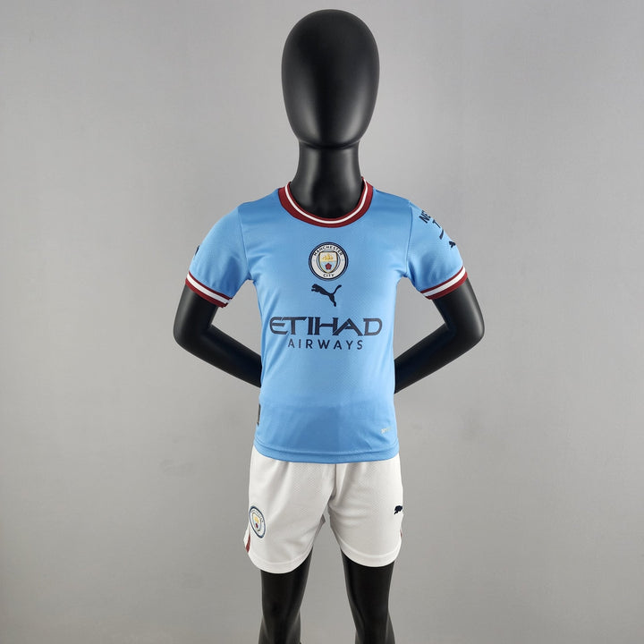 Man city Kids Home Kit 2022/23 - uaessss