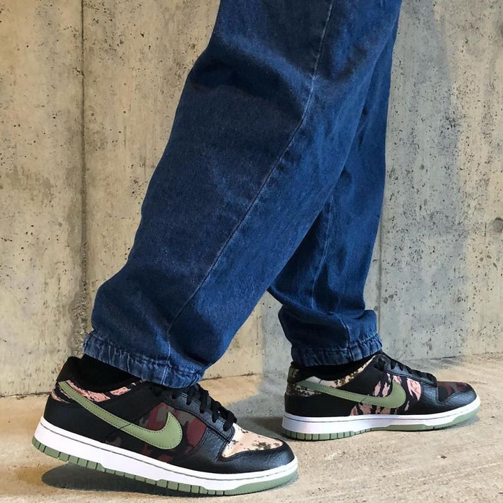 nike dunk low  black multi camo