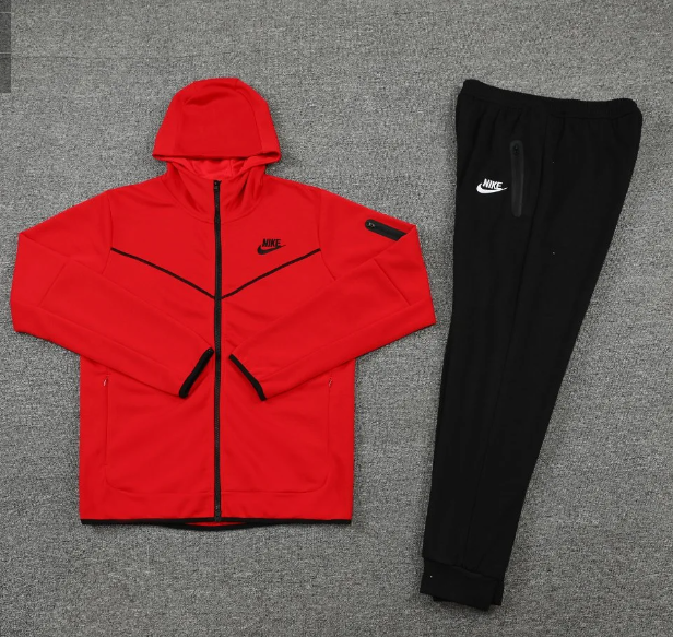 Nike Tech Fleece Full Zip Hoodie RED FULL SET