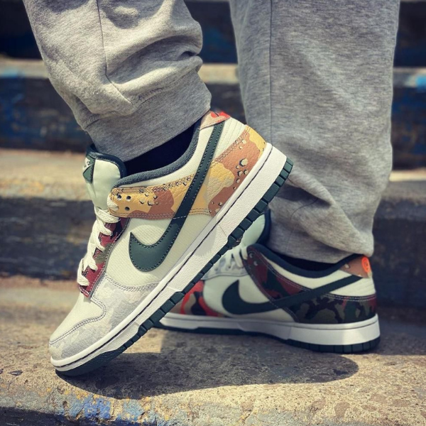 nike dunk low sail multi camo