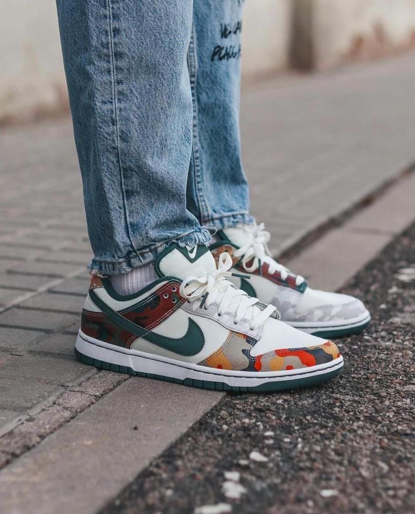 nike dunk low sail multi camo